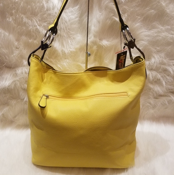 YELLOW RHINESTONE BLING DESIGN HOBO HANDBAG - Picture 3 of 8